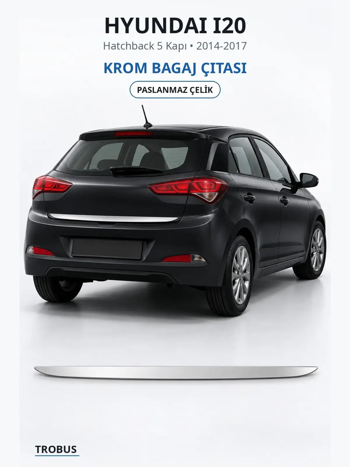 Hyundai i20 krom bagaj çıtası 1