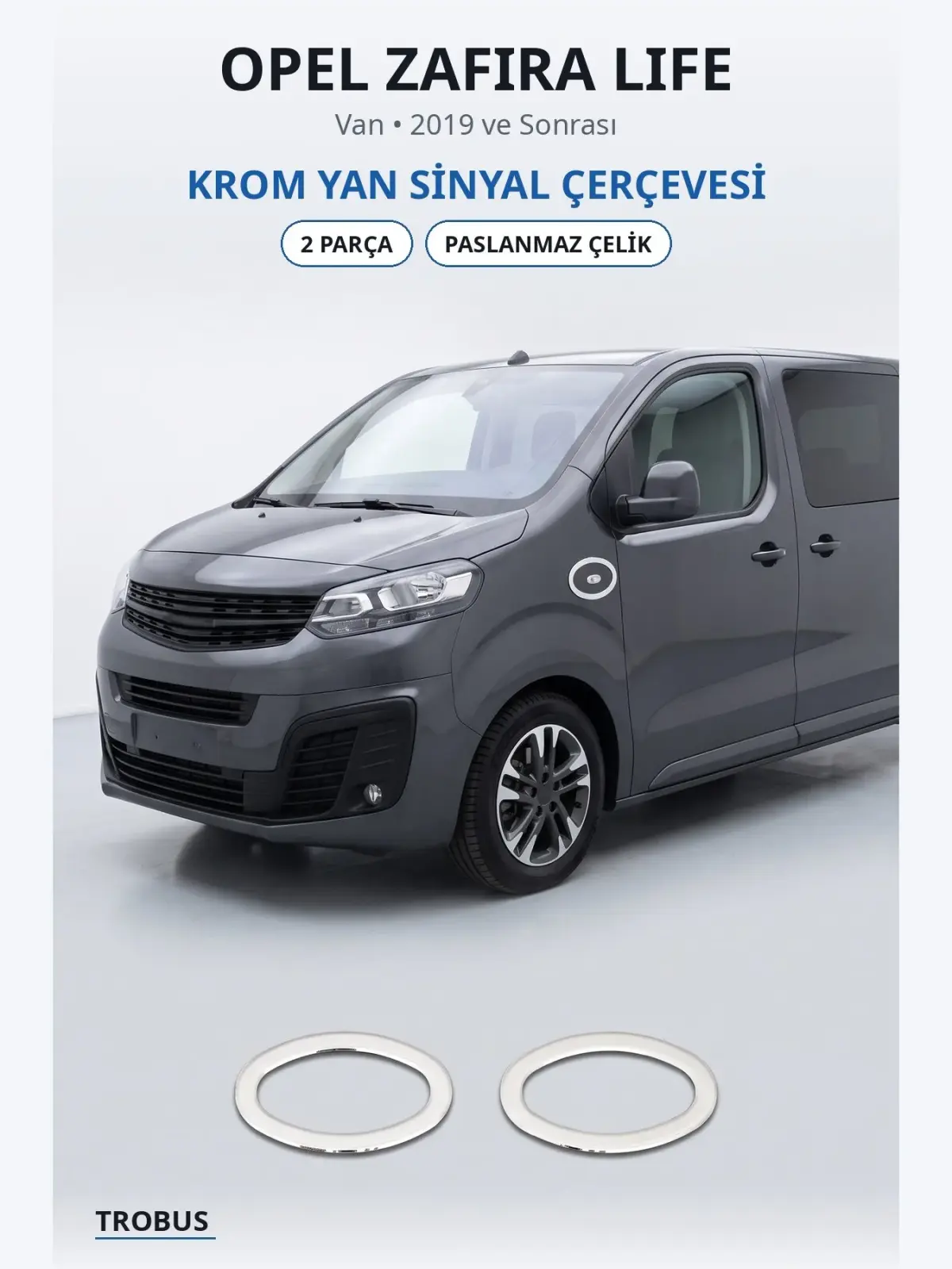 Opel Zafira Life krom yan sinyal çerçevesi 1