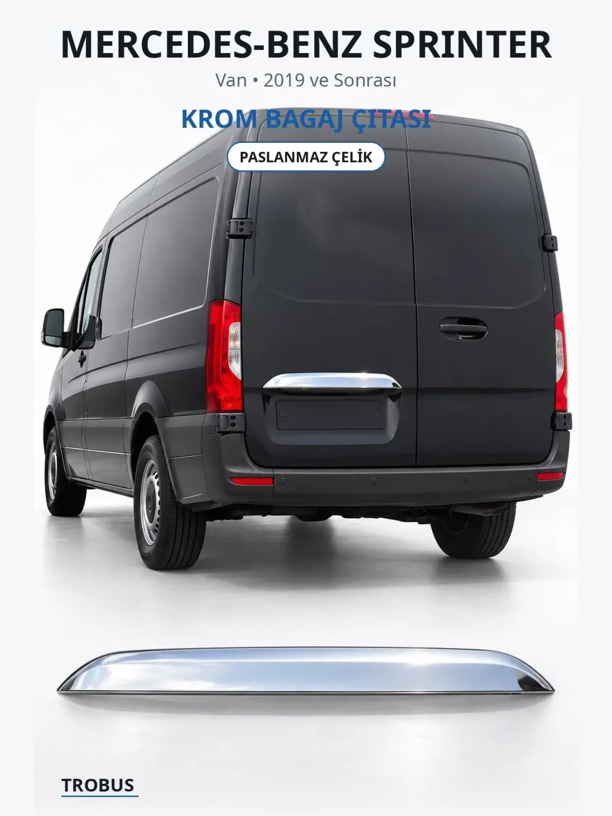 Mercedes-Benz Sprinter krom bagaj çıtası 1