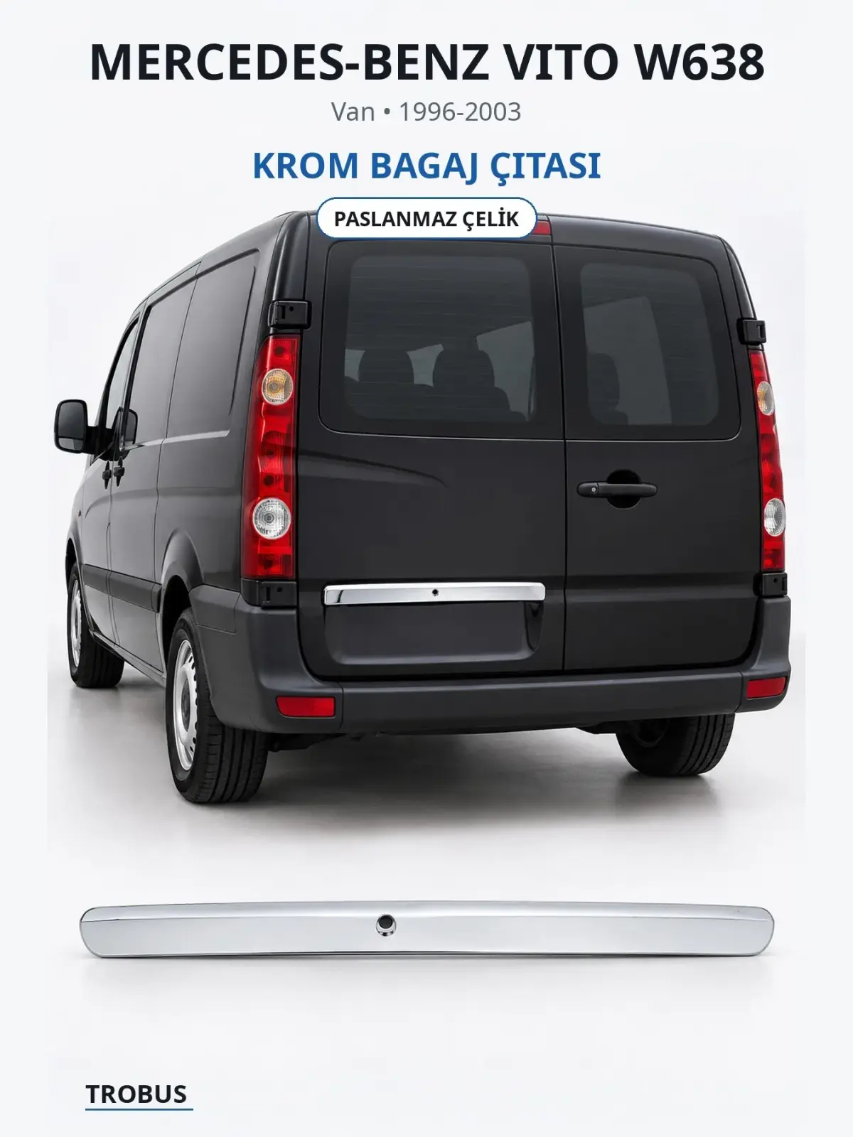 Mercedes-Benz Vito W638 krom bagaj çıtası 1