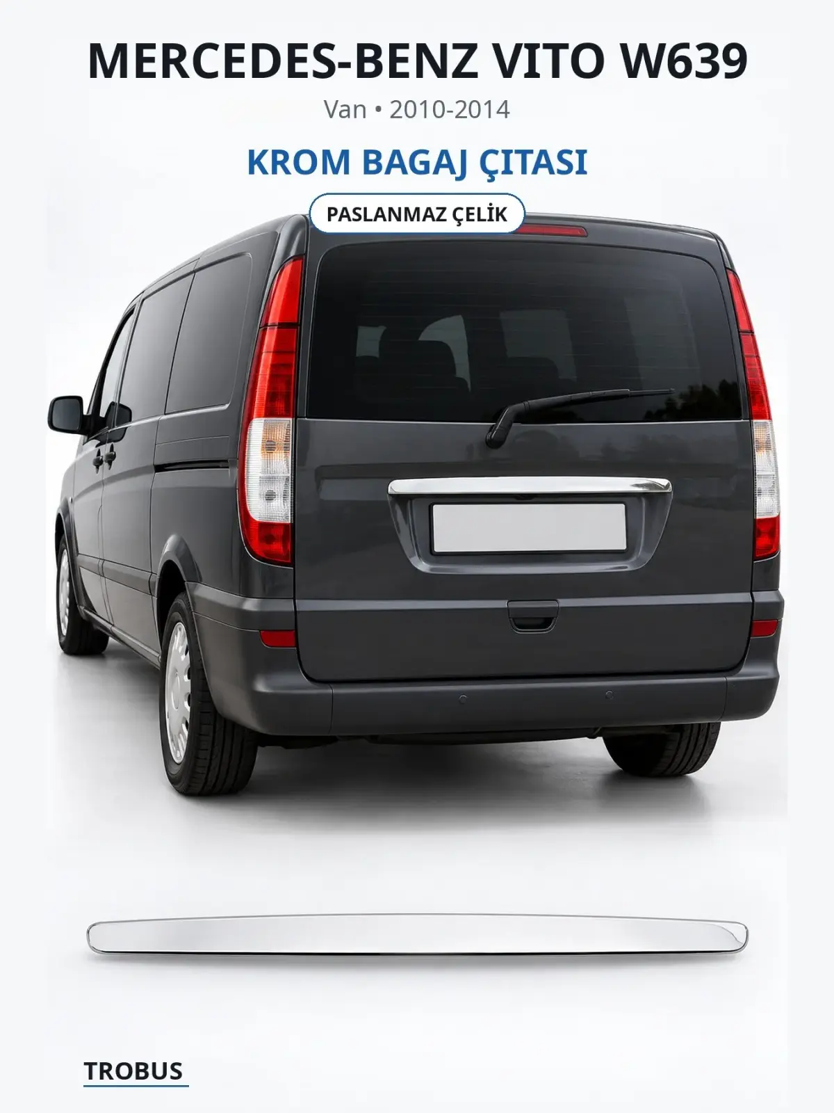 Mercedes-Benz Vito W639 krom bagaj çıtası 1