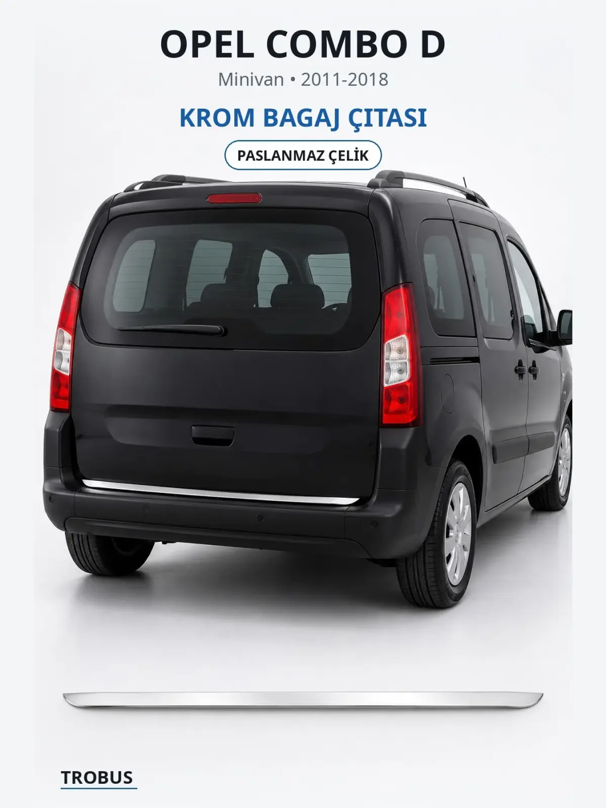 Opel Combo D krom bagaj çıtası 1