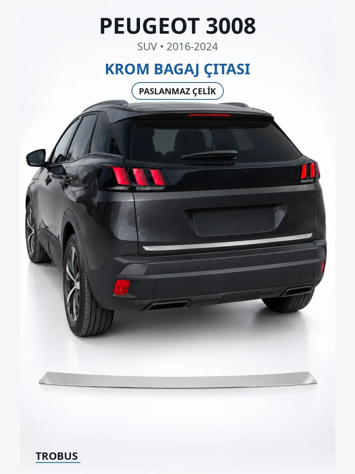 Peugeot 3008 krom bagaj çıtası 1
