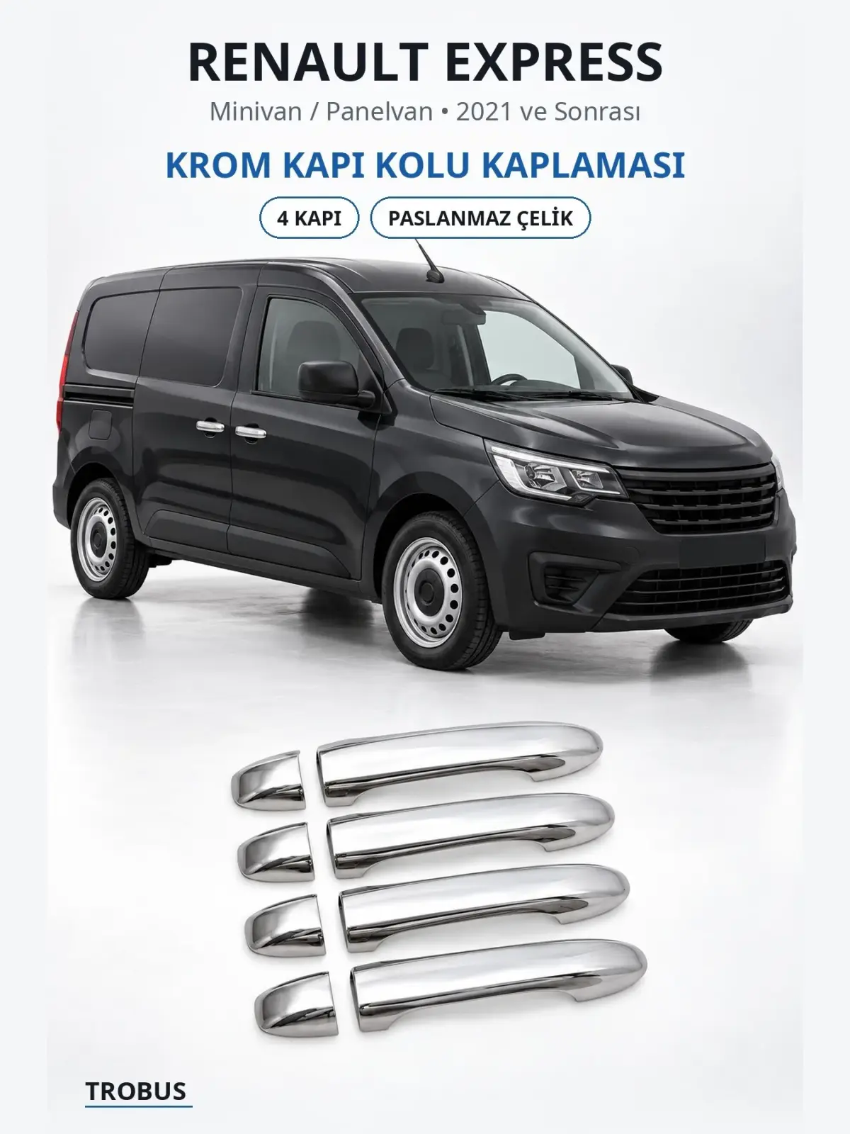 Renault Express krom kapı kolu kaplaması 1