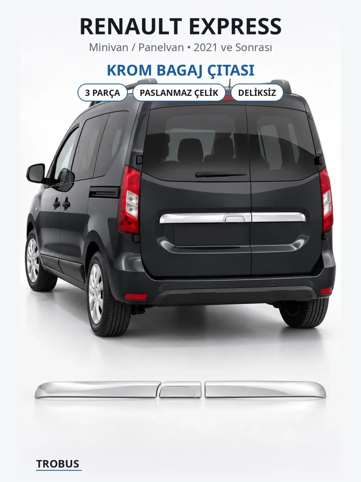 Renault Express krom bagaj çıtası 1
