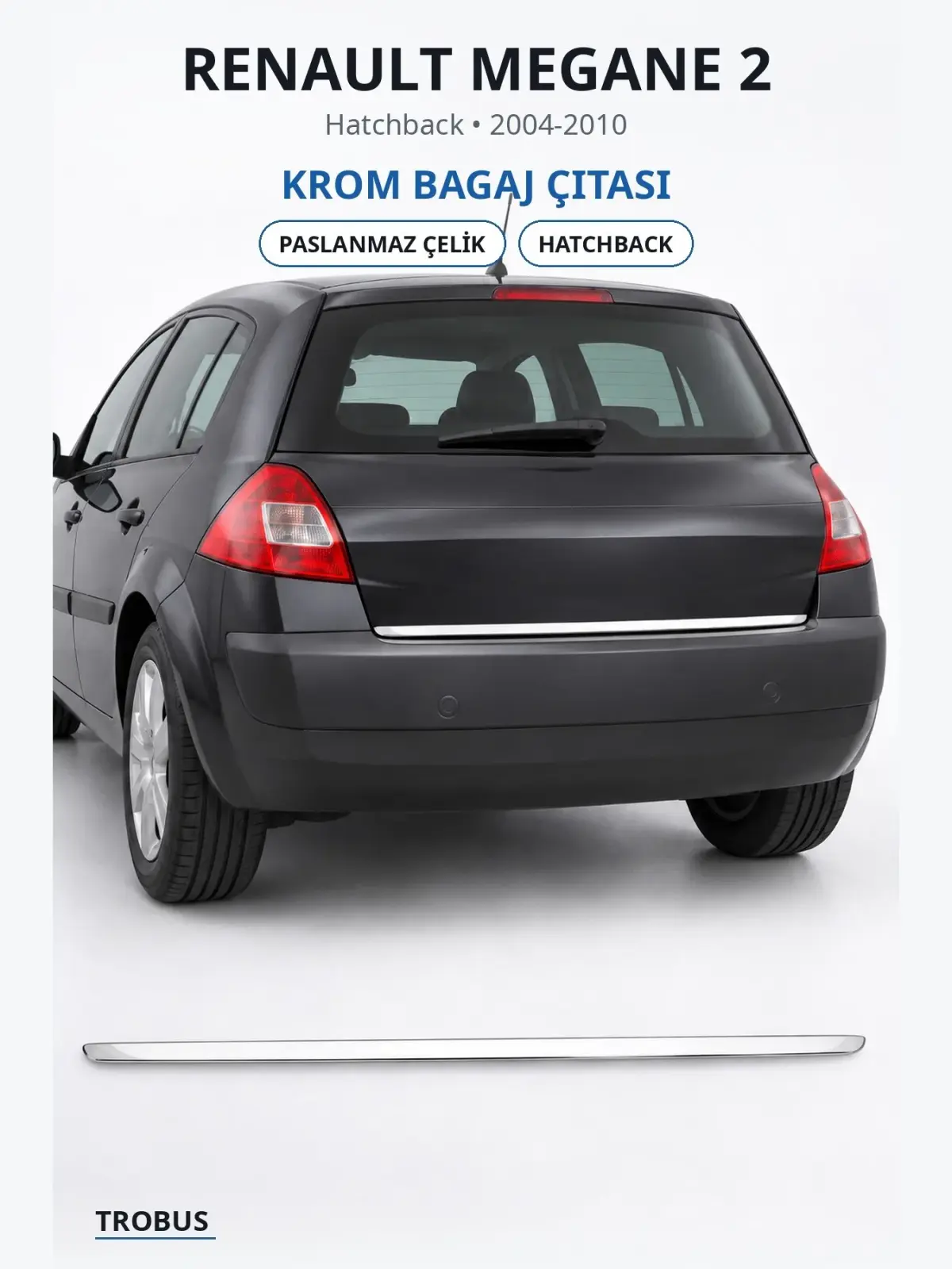 Renault Megane 2 krom bagaj çıtası 1