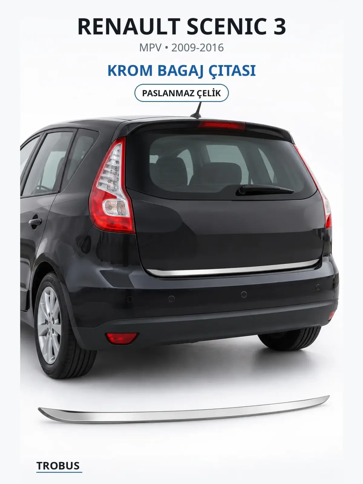 Renault Scenic 3 krom bagaj çıtası 1