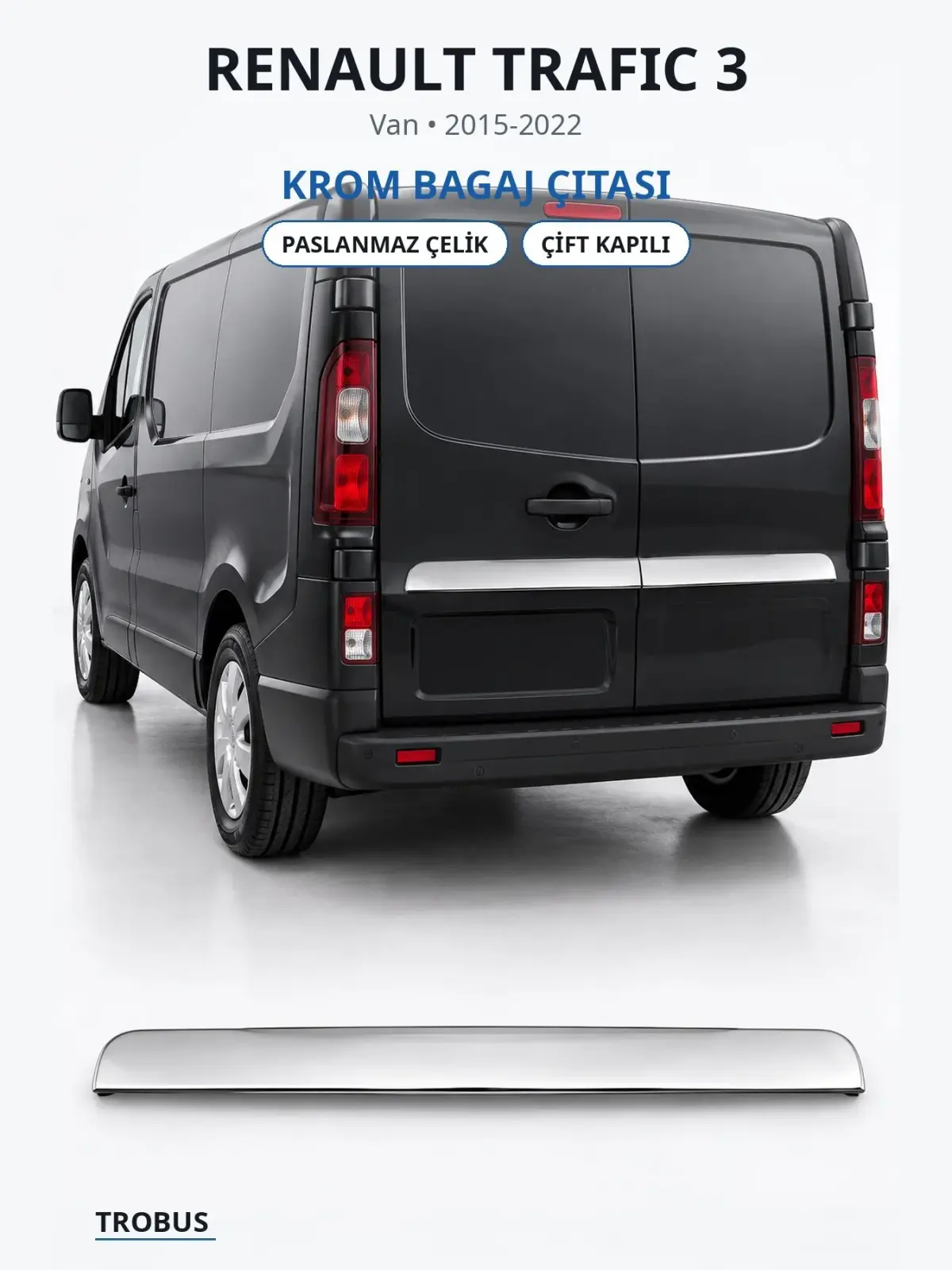 Renault Trafic 3 krom bagaj çıtası 1