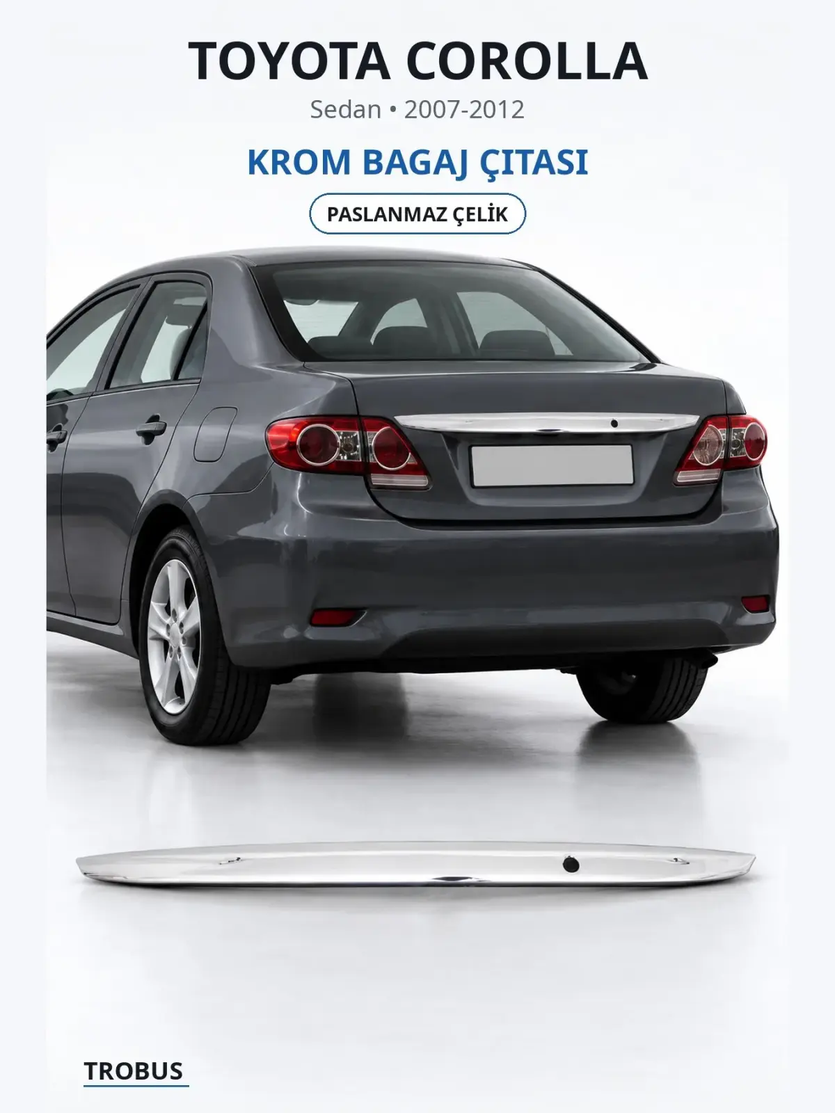 Toyota Corolla krom bagaj çıtası 1