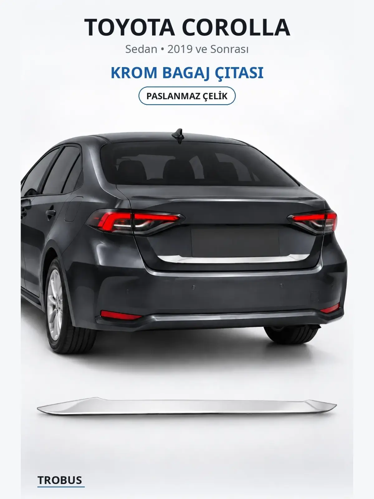 Toyota Corolla krom bagaj çıtası 1