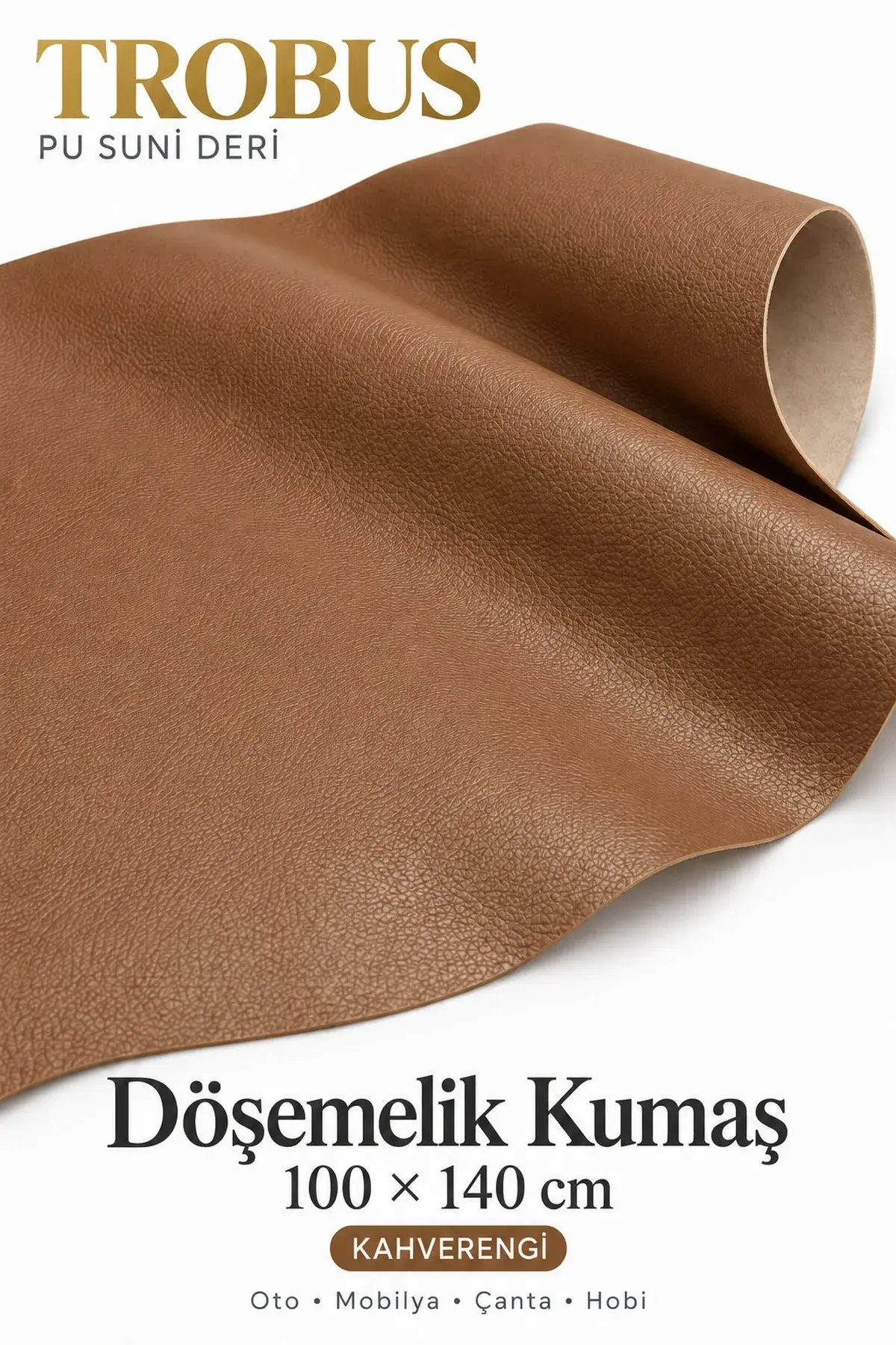 PU Suni Deri Döşemelik Kumaş 100 x 140 cm Kahverengi (1)