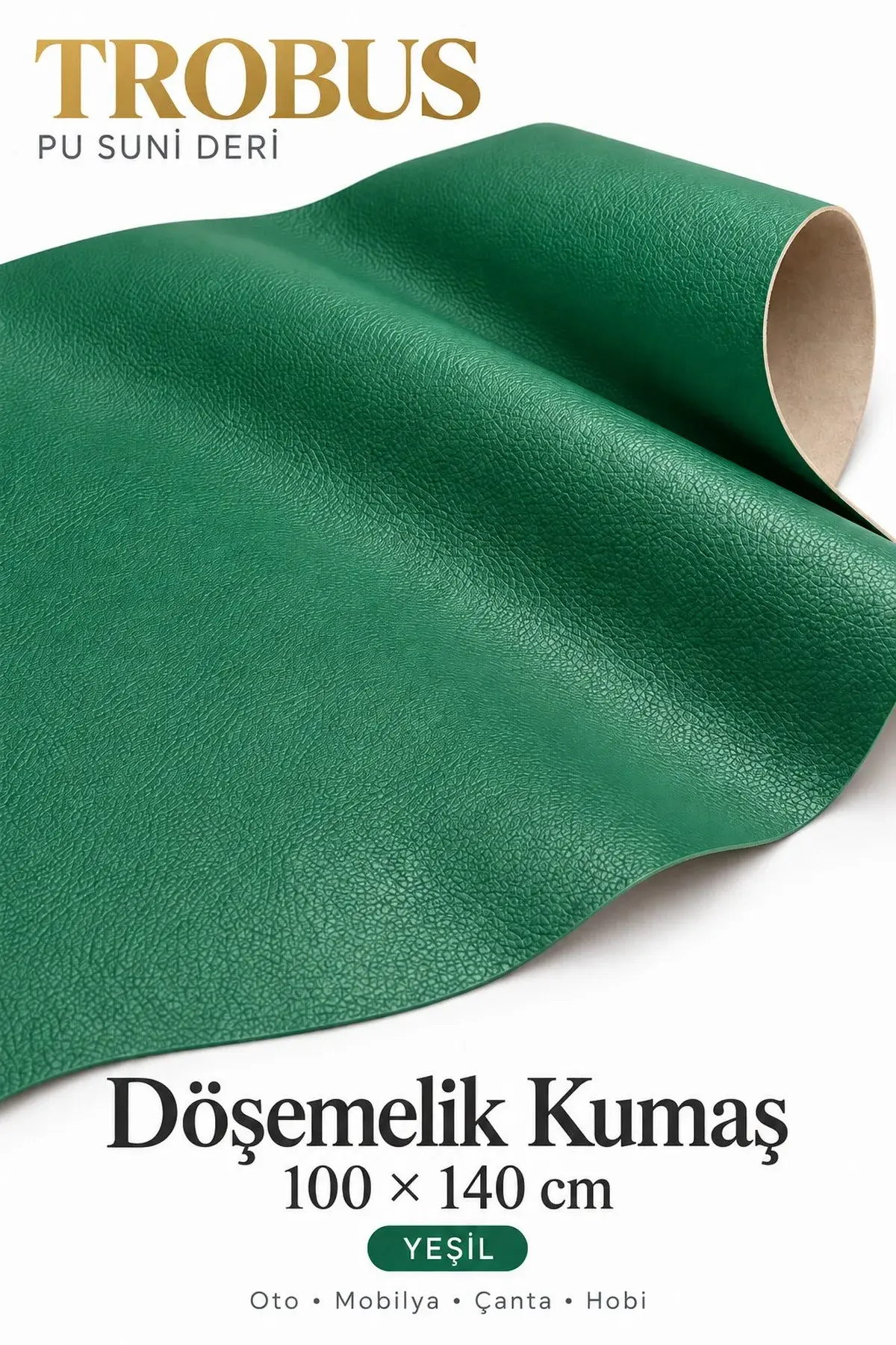 PU Suni Deri Döşemelik Kumaş 100 x 140 cm Yeşil (1)