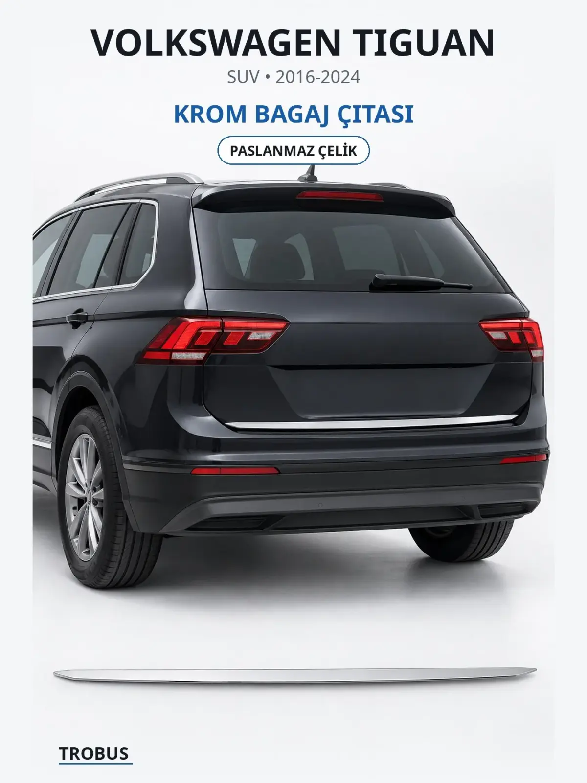 Volkswagen Tiguan krom bagaj çıtası 1