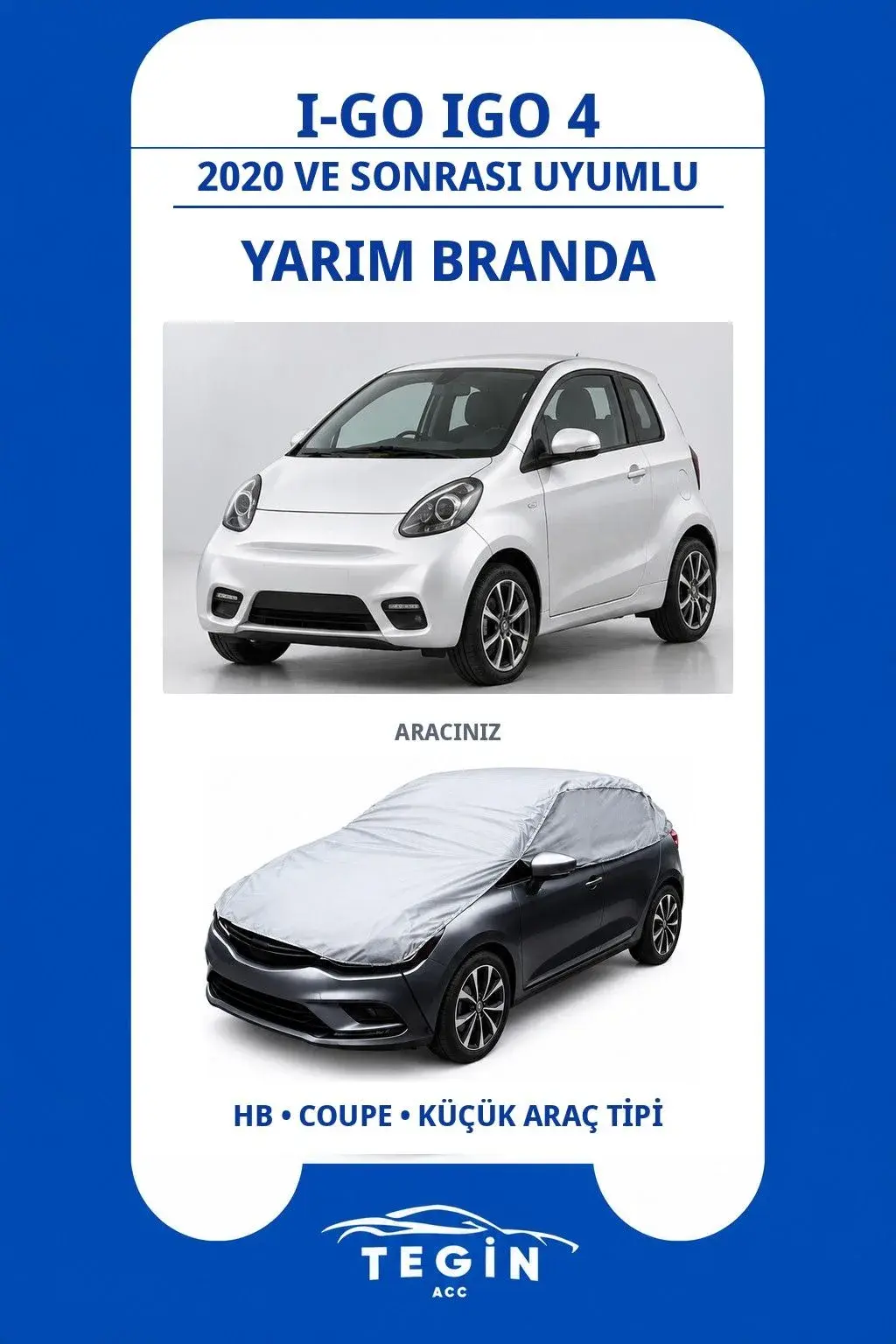 I-GO iGO 4 2020 ve Sonrası Electric Vehicle Uyumlu SolarBlock Yarım Araba Brandası