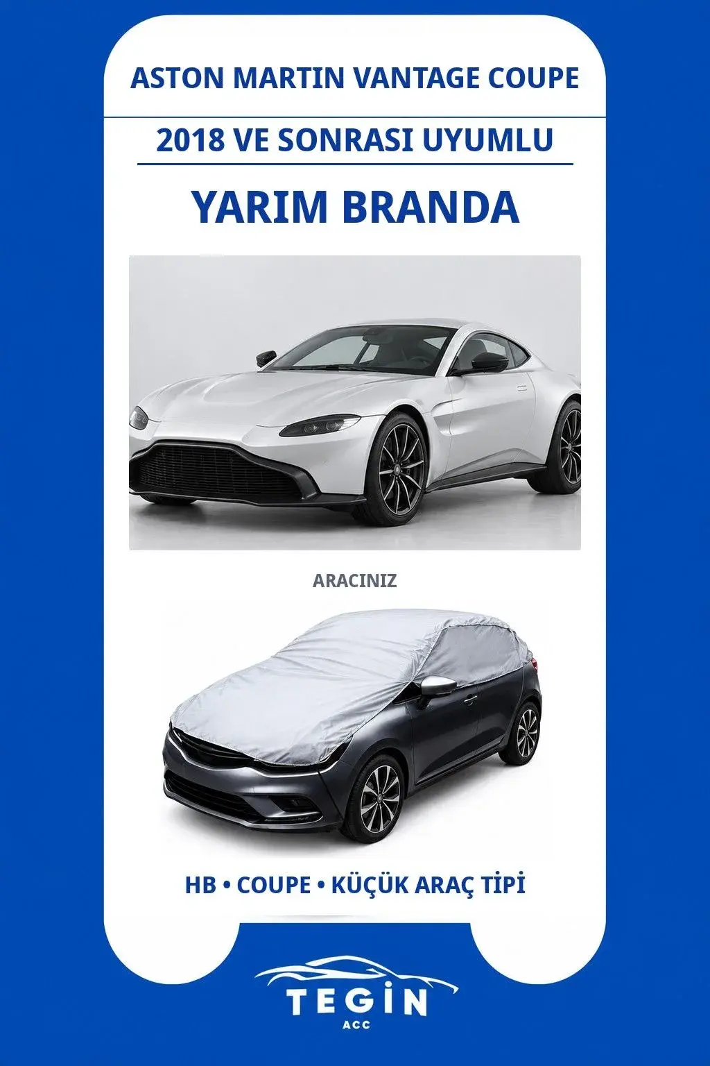 Aston Martin Vantage Coupe 2018 ve Sonrası Uyumlu SolarBlock Yarım Araba Brandası