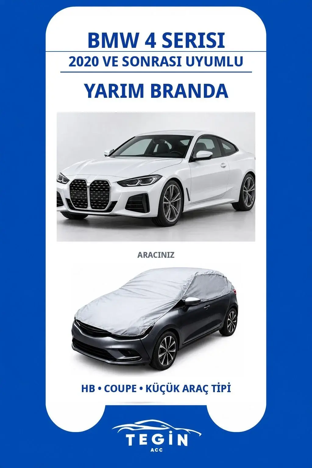 BMW 4 Serisi 2020 ve Sonrası Gran Coupe Uyumlu SolarBlock Yarım Araba Brandası
