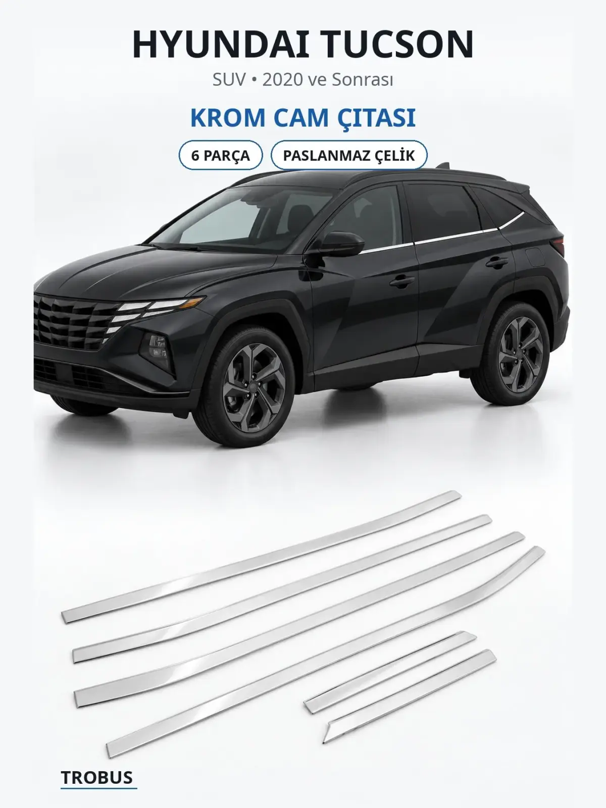 Hyundai Tucson krom cam çıtası 1