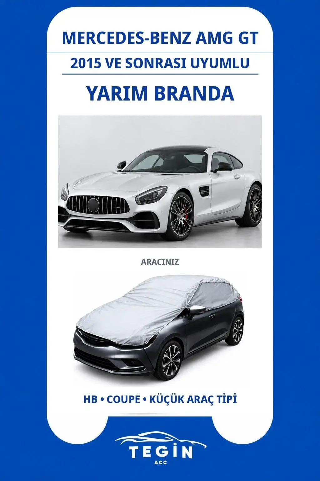 Mercedes-Benz AMG GT 2015 ve Sonrası Coupe Uyumlu SolarBlock Yarım Araba Brandası