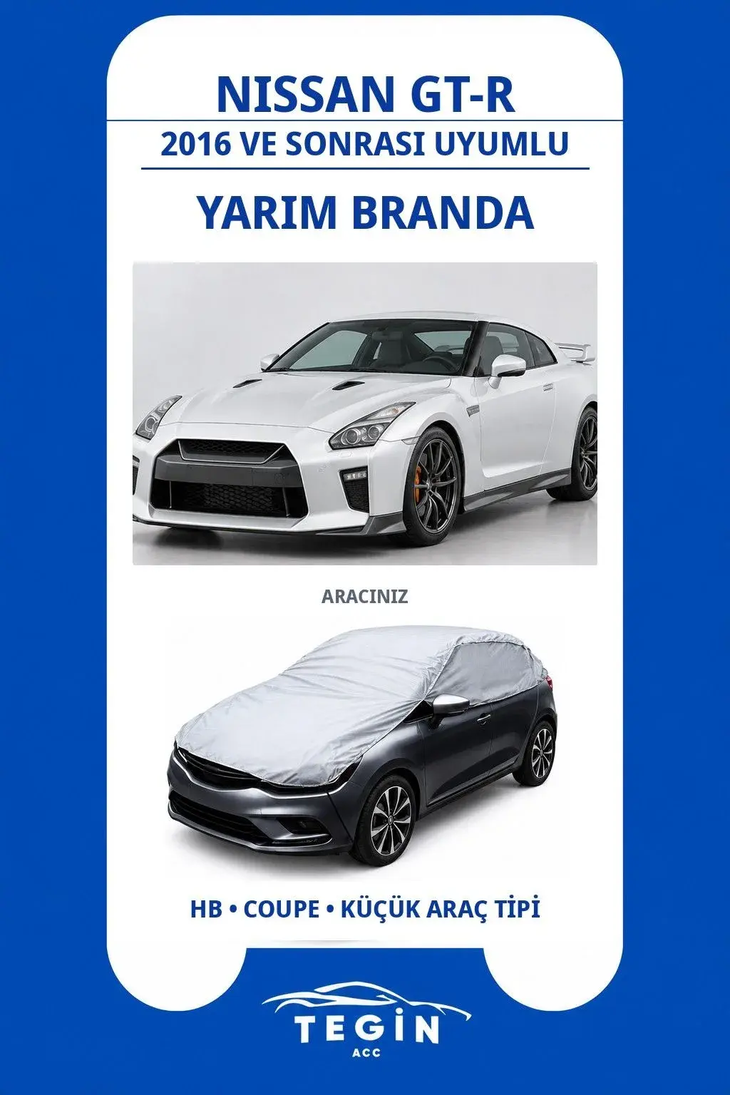 Nissan GT-R 2016 ve Sonrası Coupe Uyumlu SolarBlock Yarım Araba Brandası