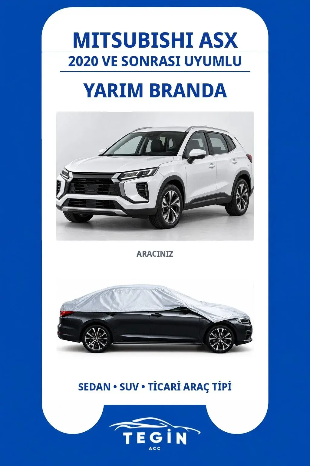 Mitsubishi ASX 2020 ve Sonrası SUV Uyumlu SolarBlock Yarım Araba Brandası