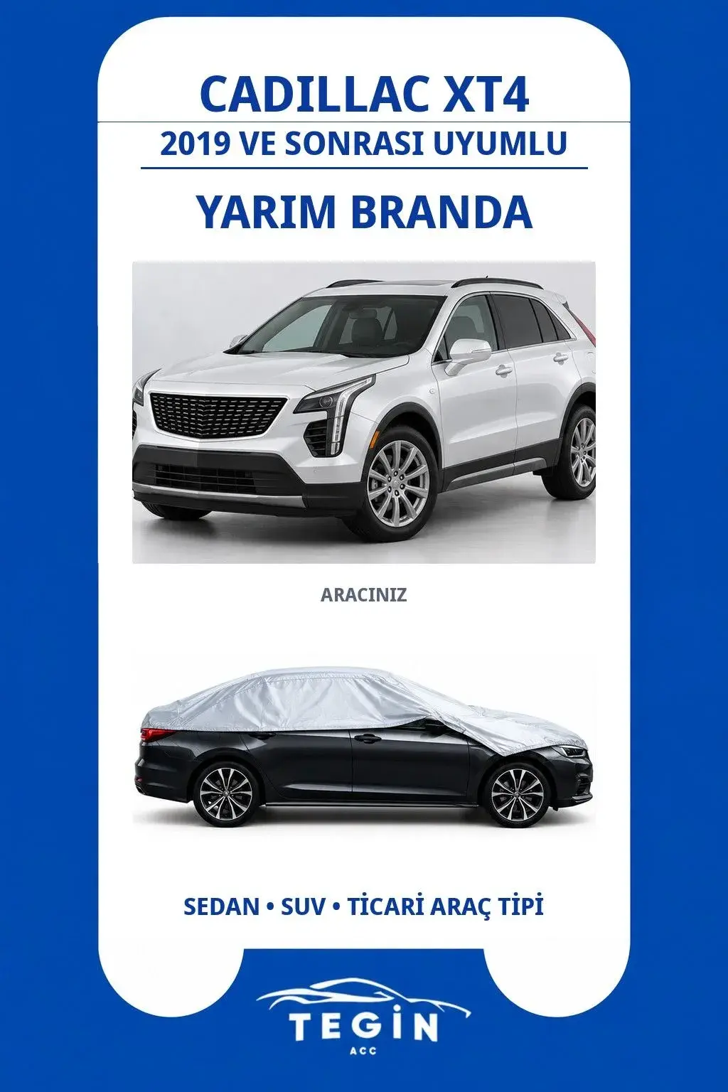 Cadillac XT4 2019 ve Sonrası SUV Uyumlu SolarBlock Yarım Araba Brandası