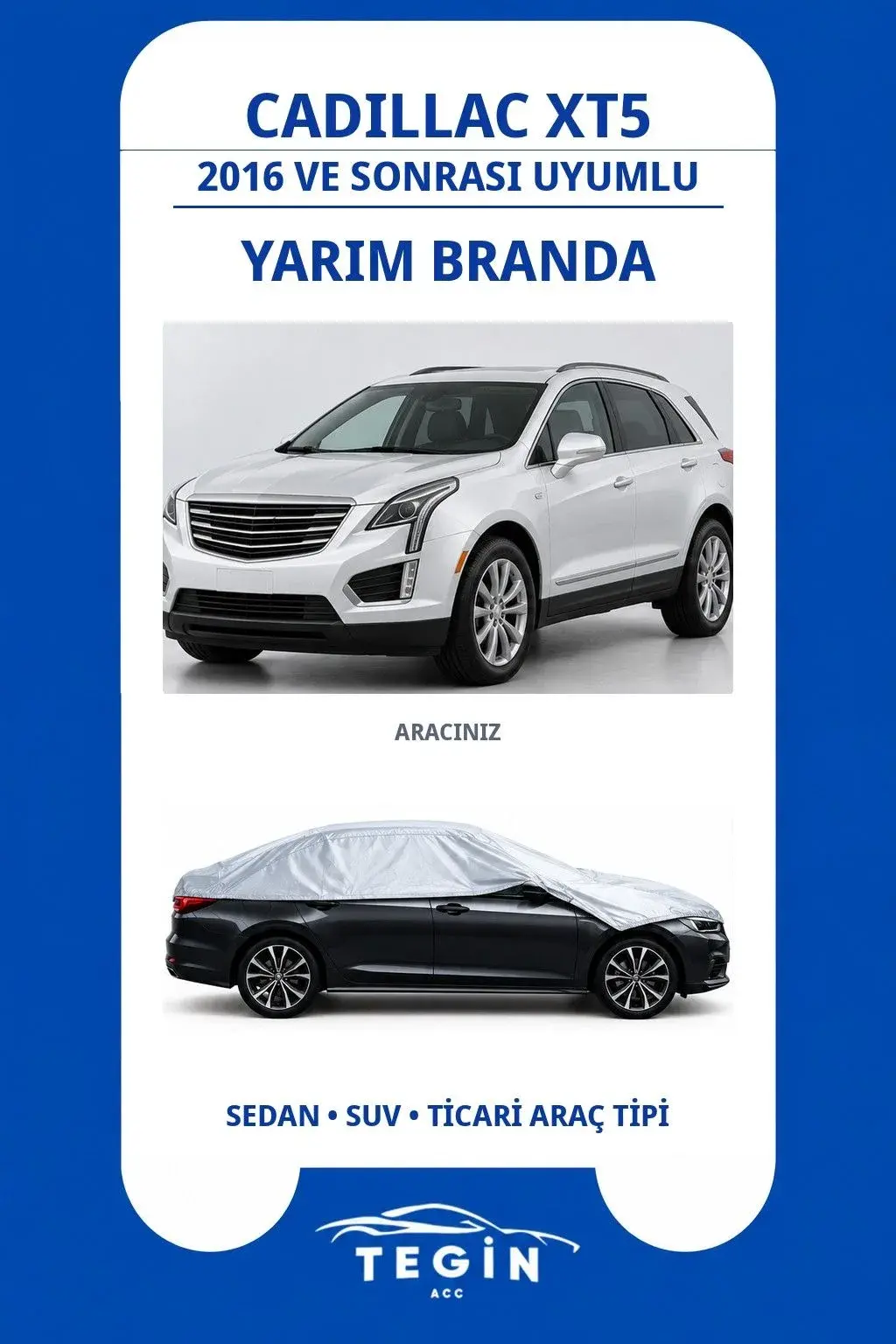 Cadillac XT5 2016 ve Sonrası SUV Uyumlu SolarBlock Yarım Araba Brandası