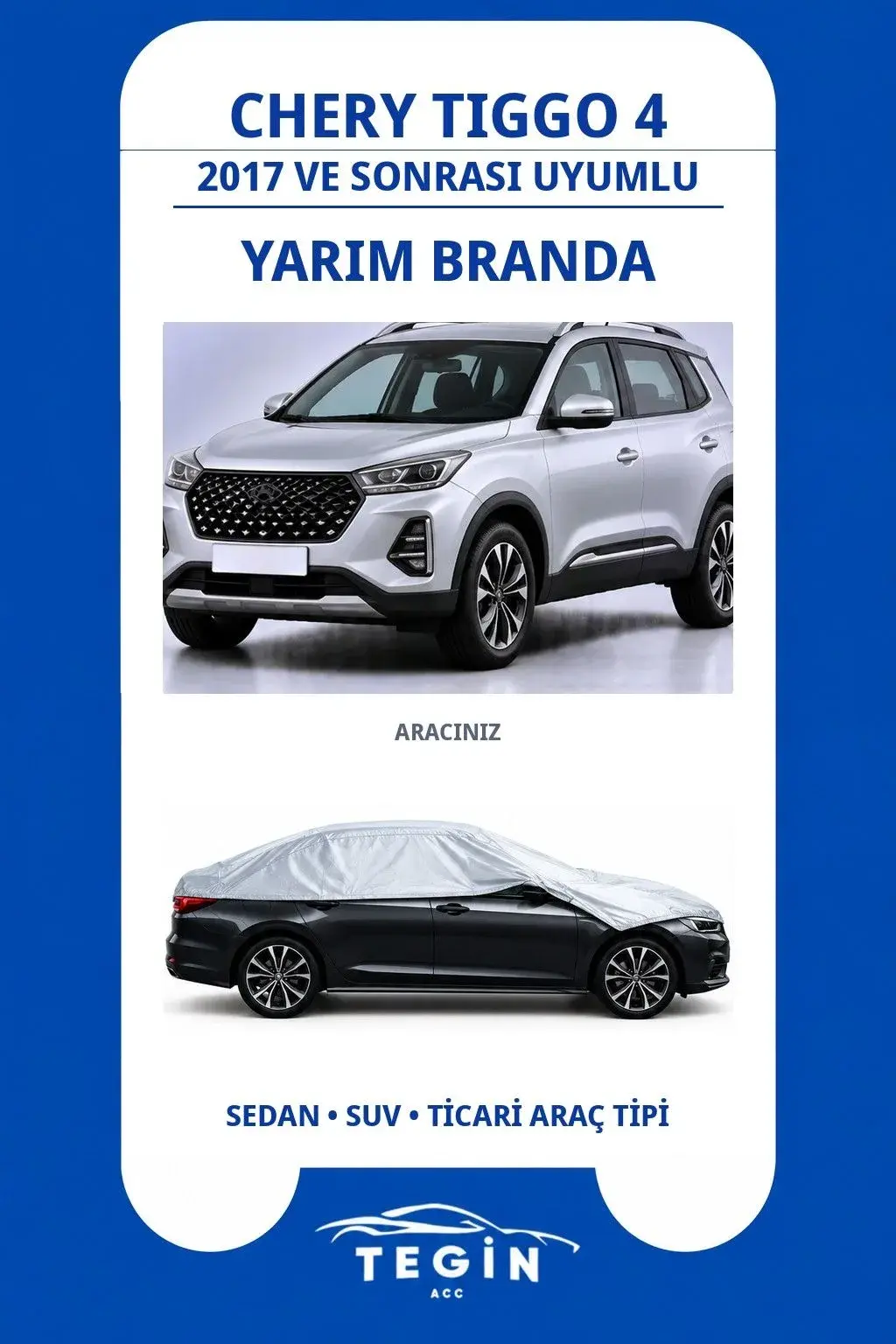 Chery Tiggo 4 2017 ve Sonrası SUV Uyumlu SolarBlock Yarım Araba Brandası