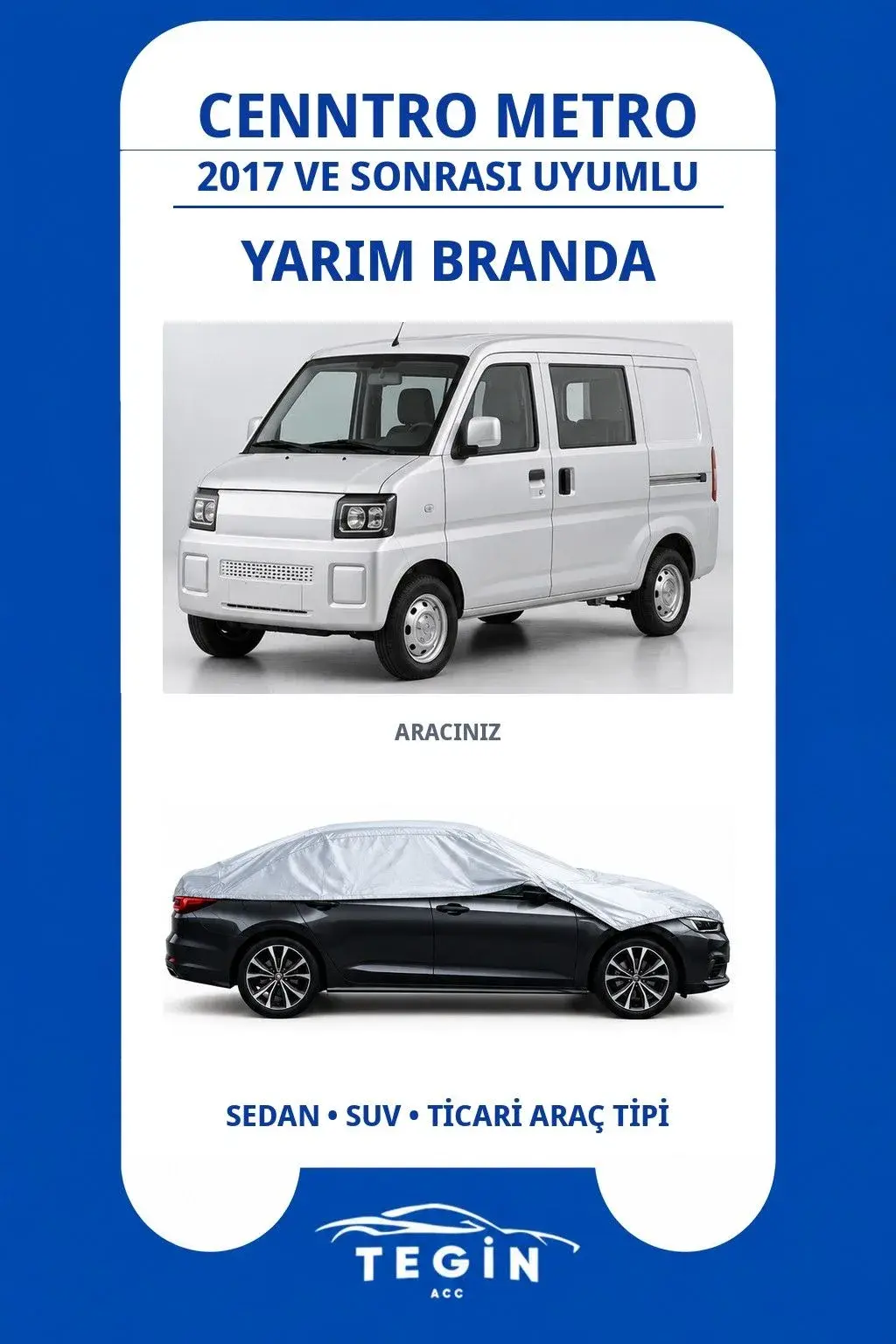 Cenntro Metro 2017 ve Sonrası Electric Van Uyumlu SolarBlock Yarım Araba Brandası