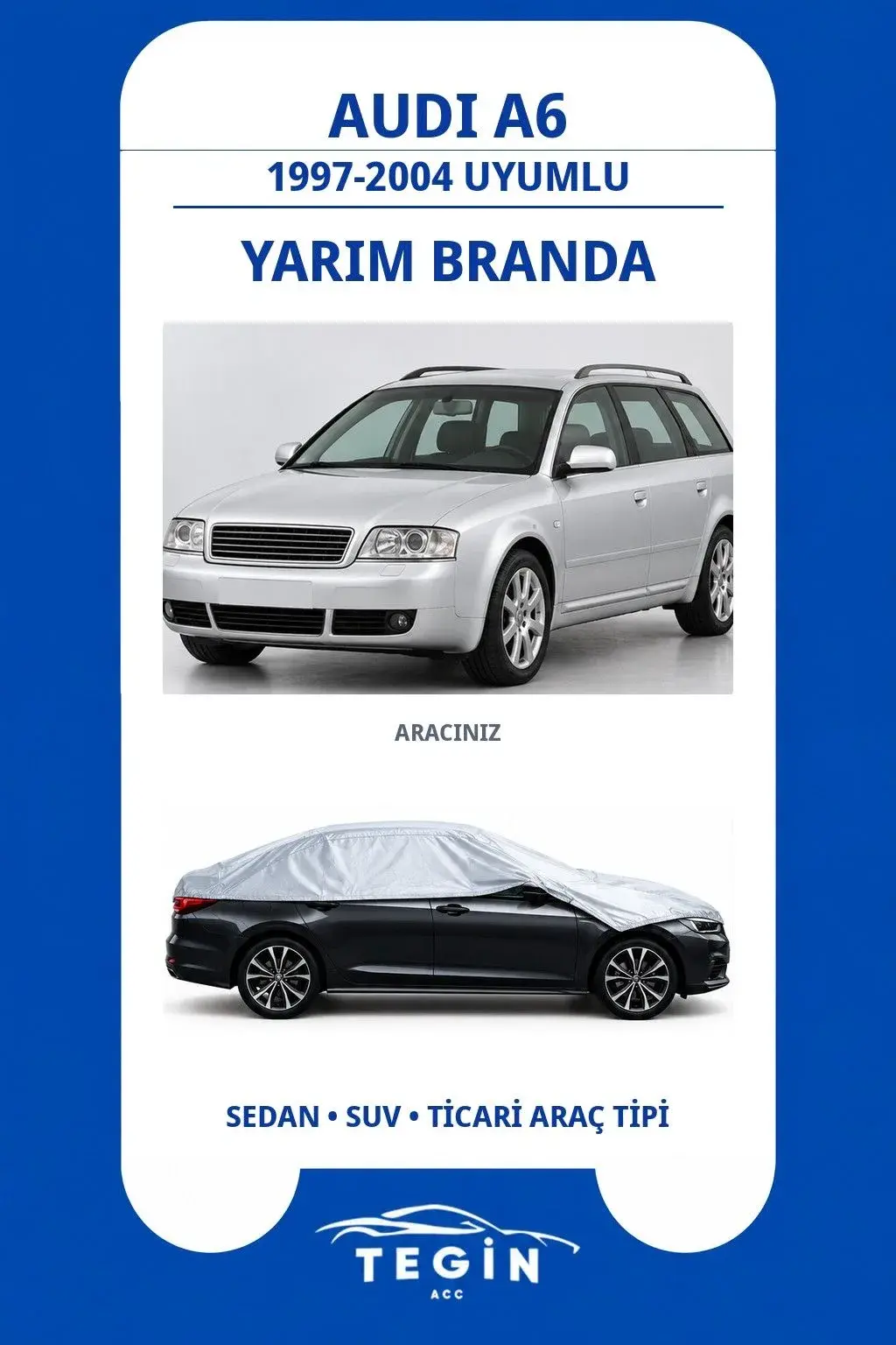 Audi A6 1997-2004 Avant (Station Wagon) Uyumlu SolarBlock Yarım Araba Brandası