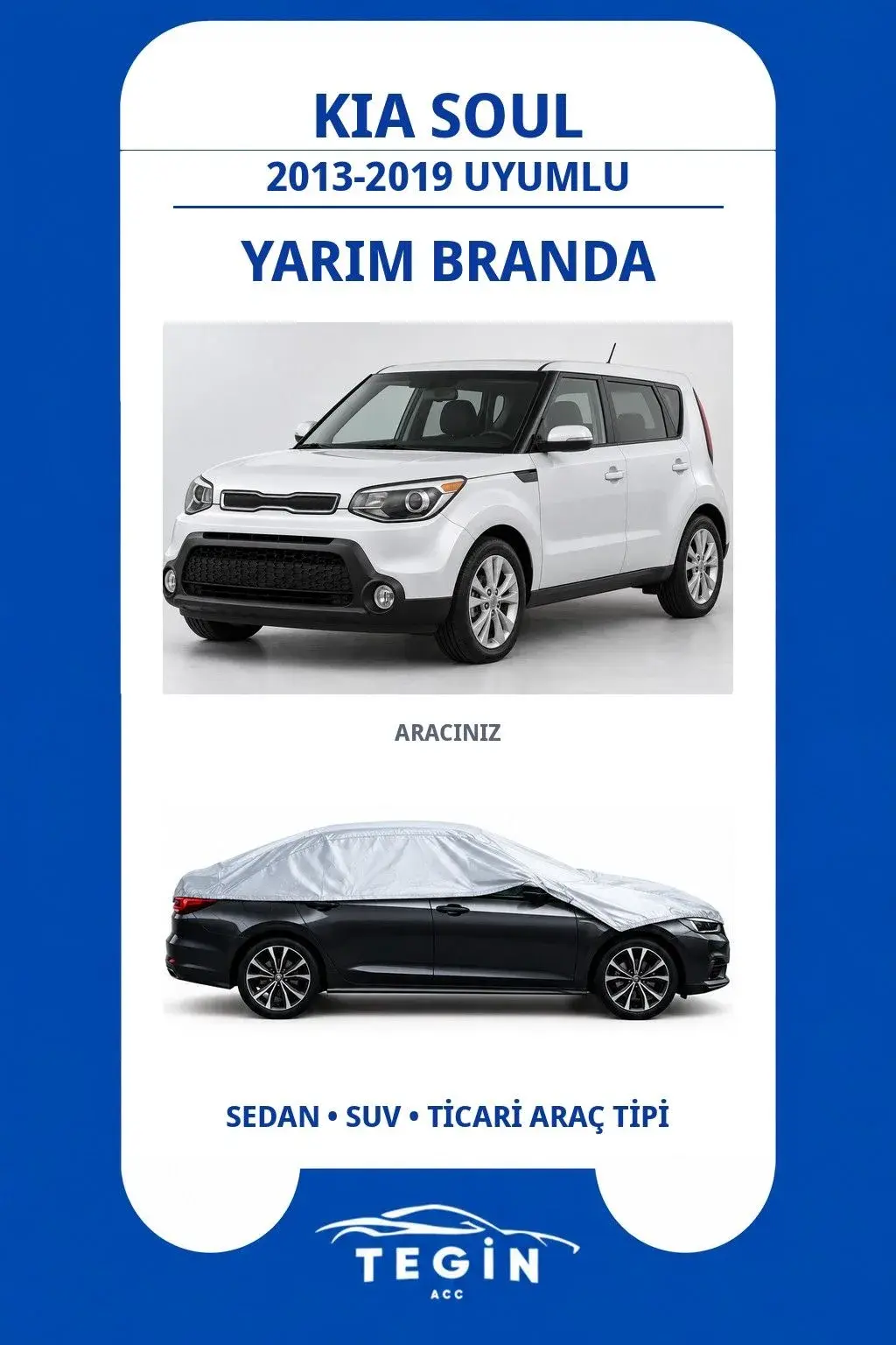 Kia Soul 2013-2019 Crossover Uyumlu SolarBlock Yarım Araba Brandası