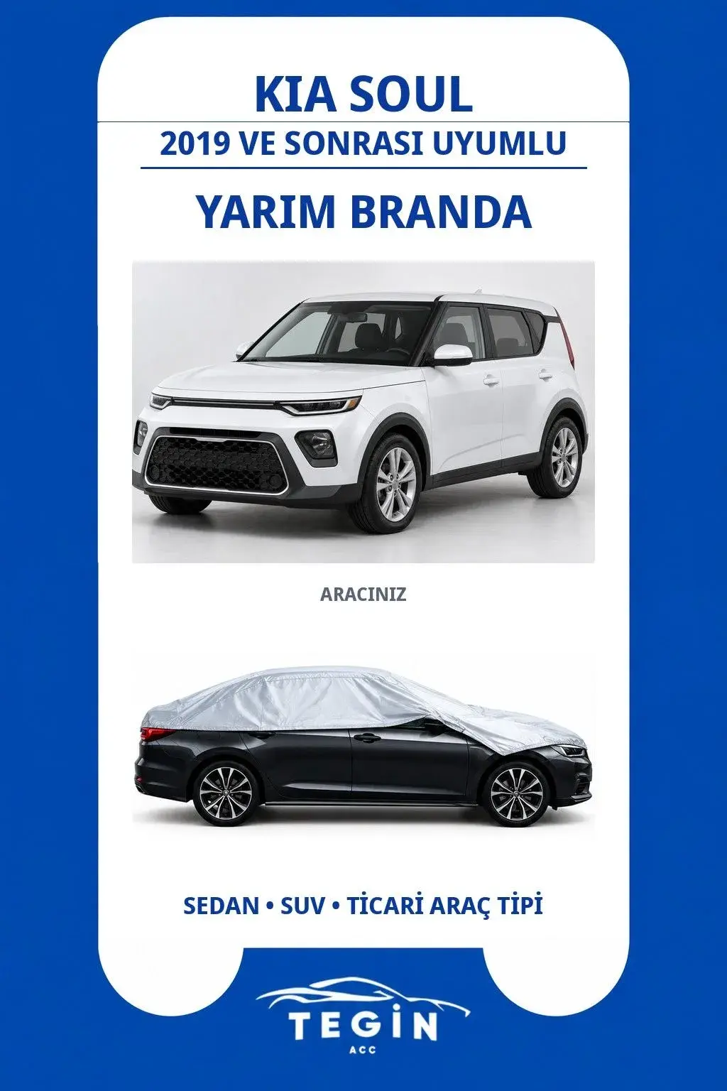 Kia Soul 2019 ve Sonrası Crossover Uyumlu SolarBlock Yarım Araba Brandası
