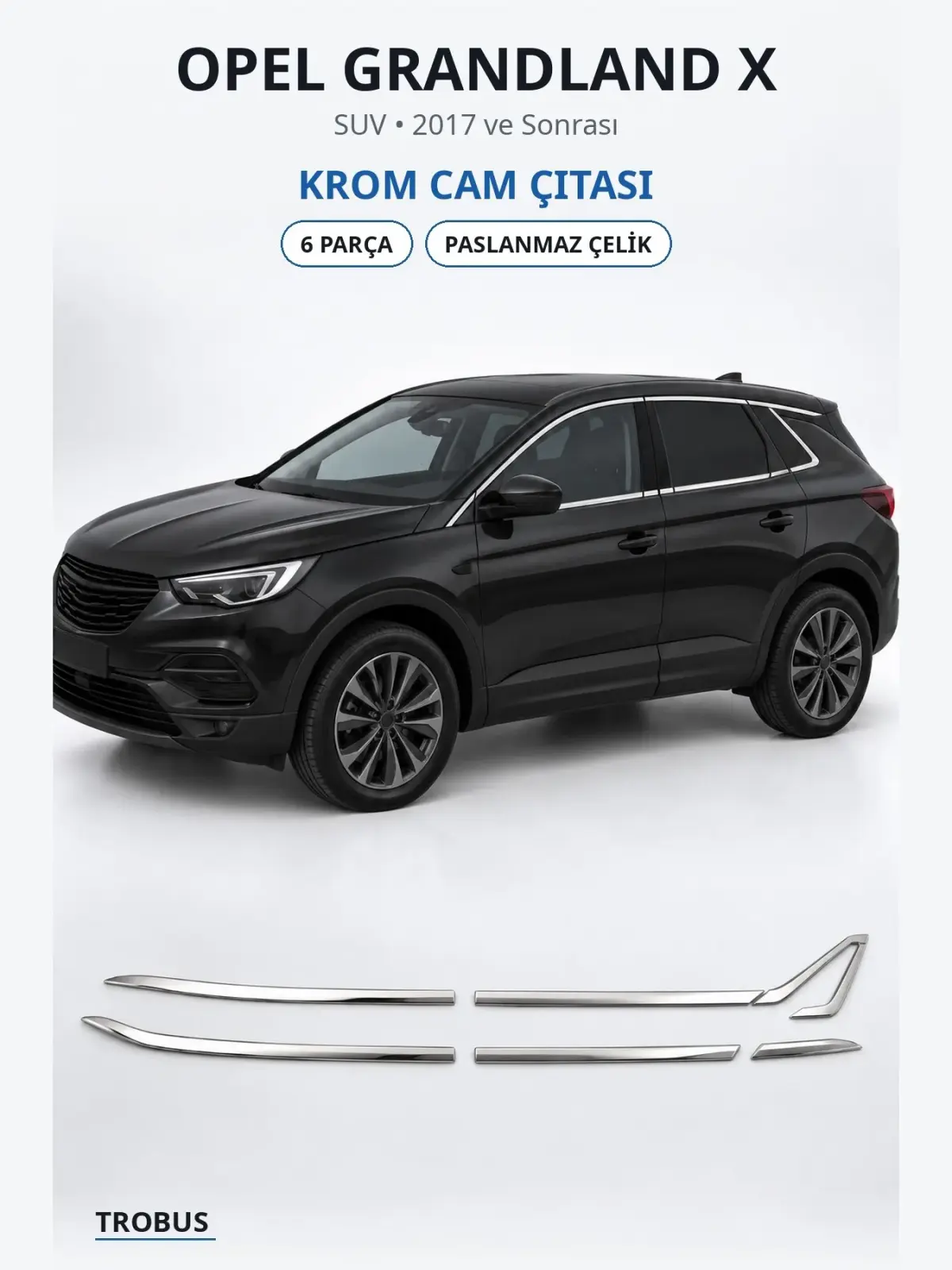 Opel Grandland X krom cam çıtası 1