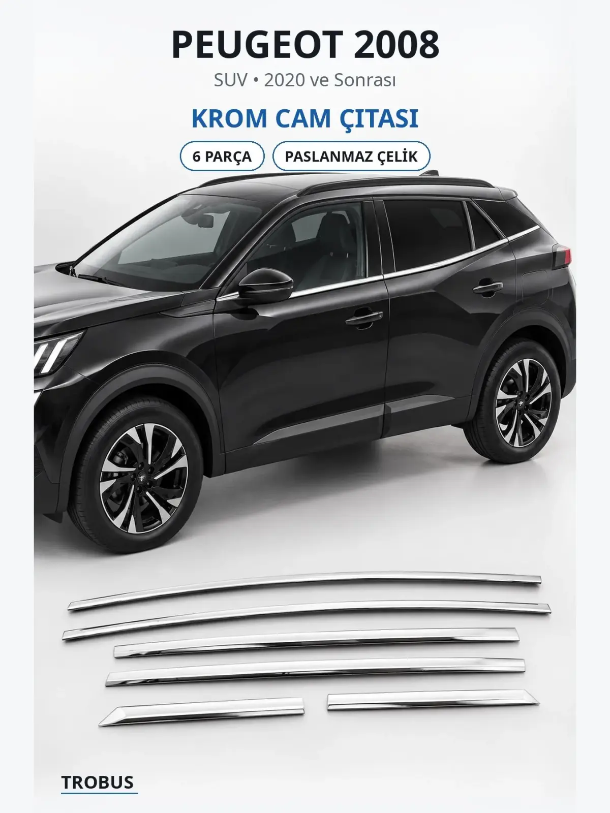 Peugeot 2008 krom cam çıtası 1