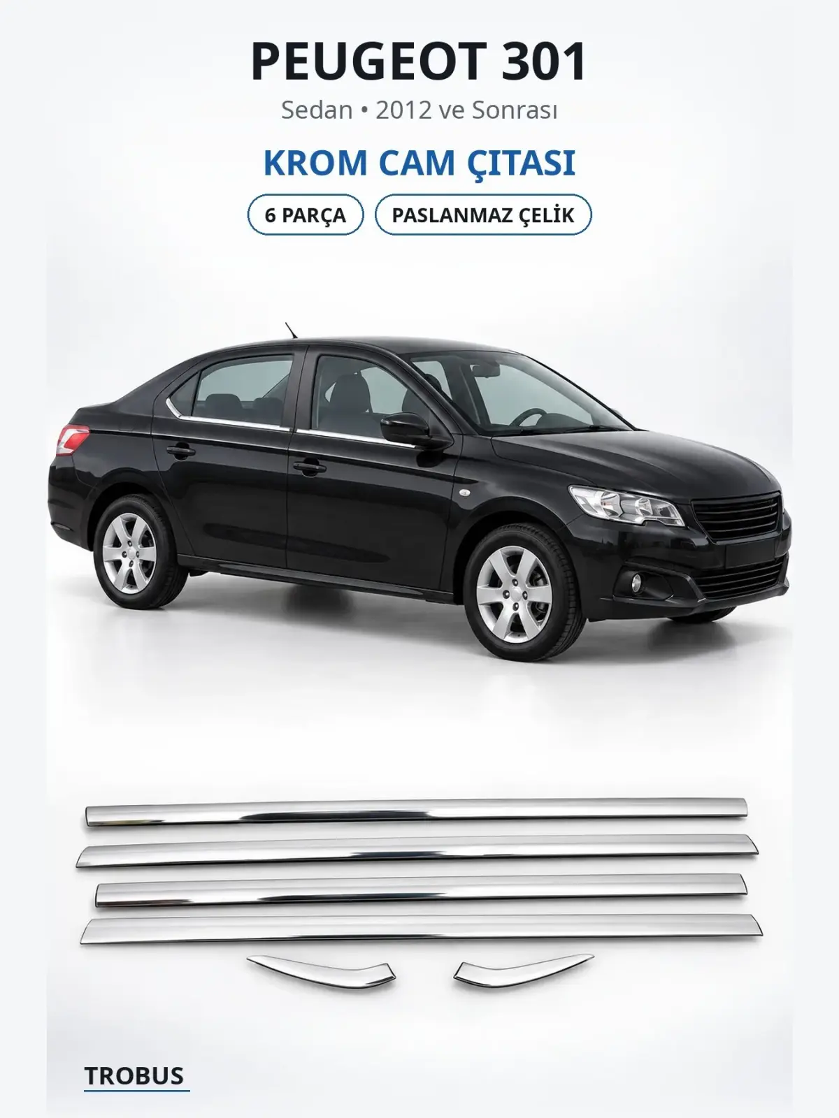 Peugeot 301 krom cam çıtası 1