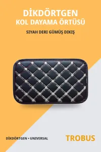 Siyah Deri Gümüş Dikiş