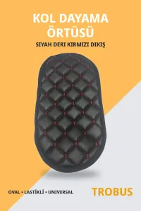 Siyah Deri Kırmızı Dikiş