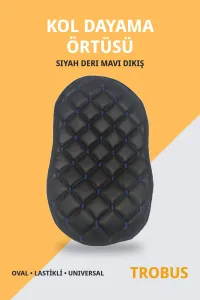 Siyah Deri Mavi Dikiş