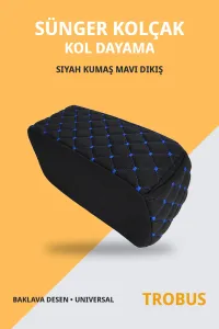 Siyah Kumaş Mavi Dikiş