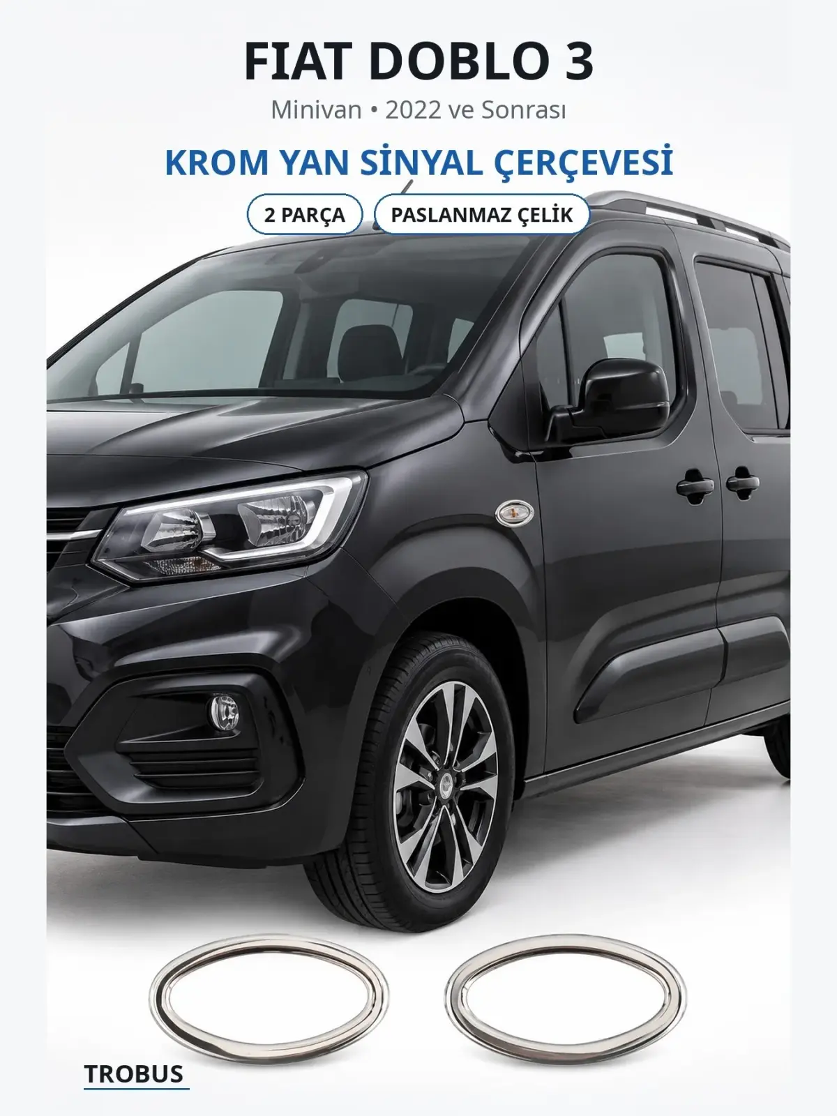 Fiat Doblo 3 krom yan sinyal çerçevesi 1