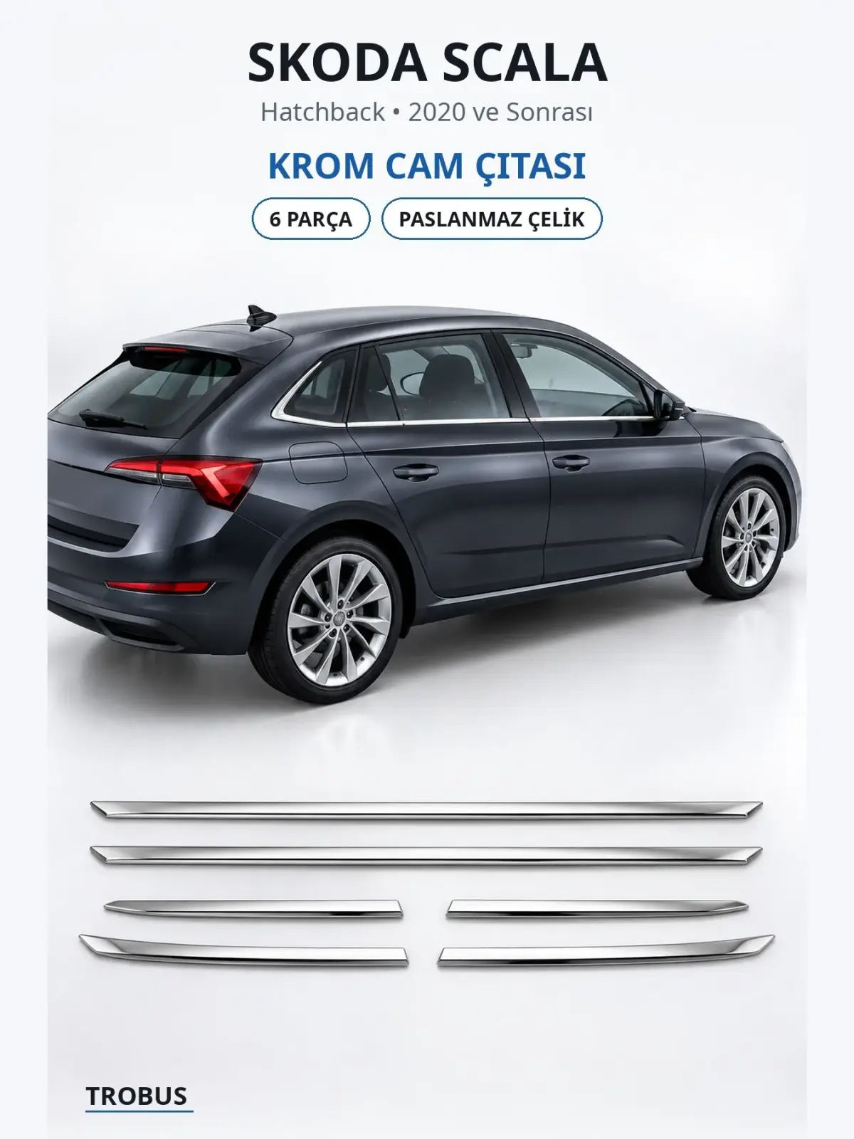 Skoda Scala krom cam çıtası 1