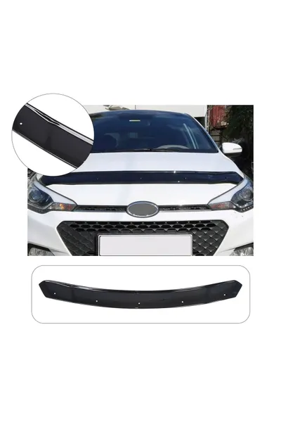 Hyundai I20 2014 ve Sonrası Uyumlu Kaput Rüzgarlığı Ön Kaput Koruma ABS Parlak Siyah