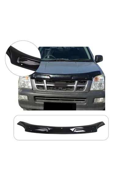 Isuzu D-MAX 2002 ve Sonrası Uyumlu Kaput Rüzgarlığı Ön Kaput Koruma ABS Parlak Siyah
