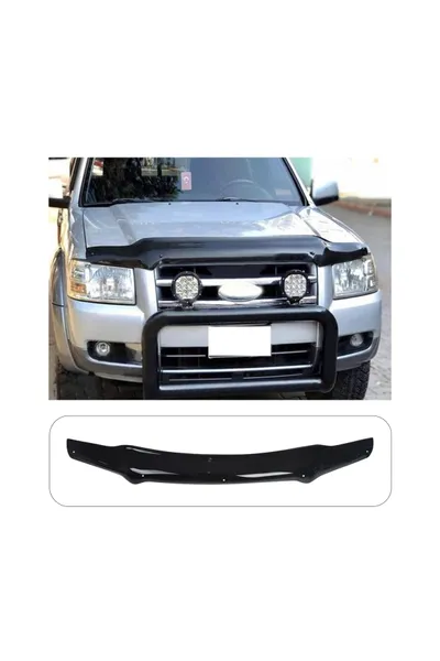 Ford Ranger 2007-2009 Uyumlu Kaput Rüzgarlığı Ön Kaput Koruma ABS Parlak Siyah