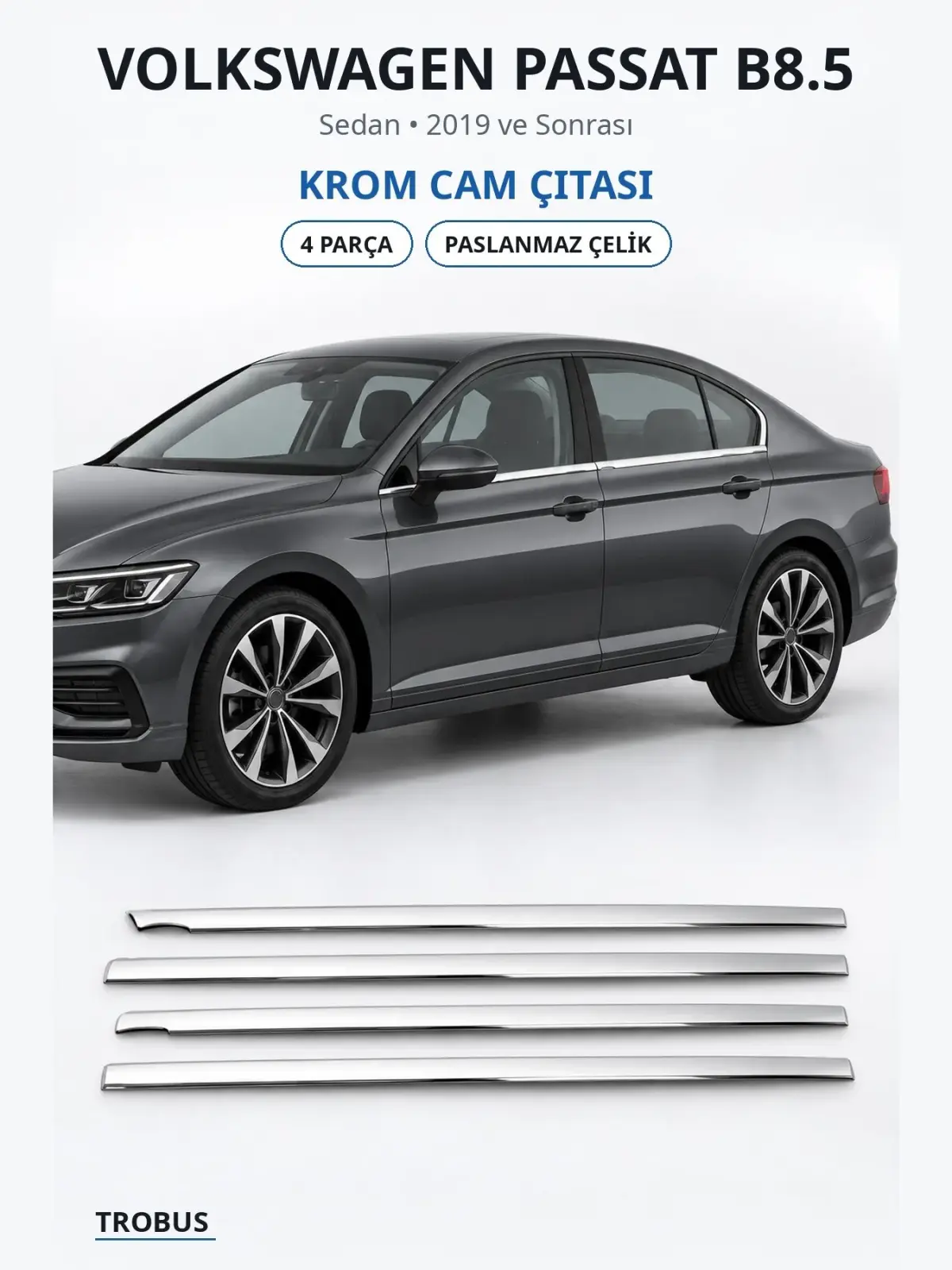 Volkswagen Passat B8.5 krom cam çıtası 1
