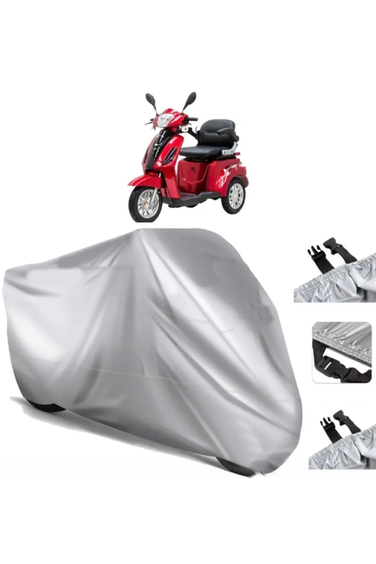 E-mon Assist Ss Elektrikli Arka Çanta (bağlantı Tokalı) Uyumlu Motosiklet Brandası – Su Geçirmez, UV Korumalı, Lastikli