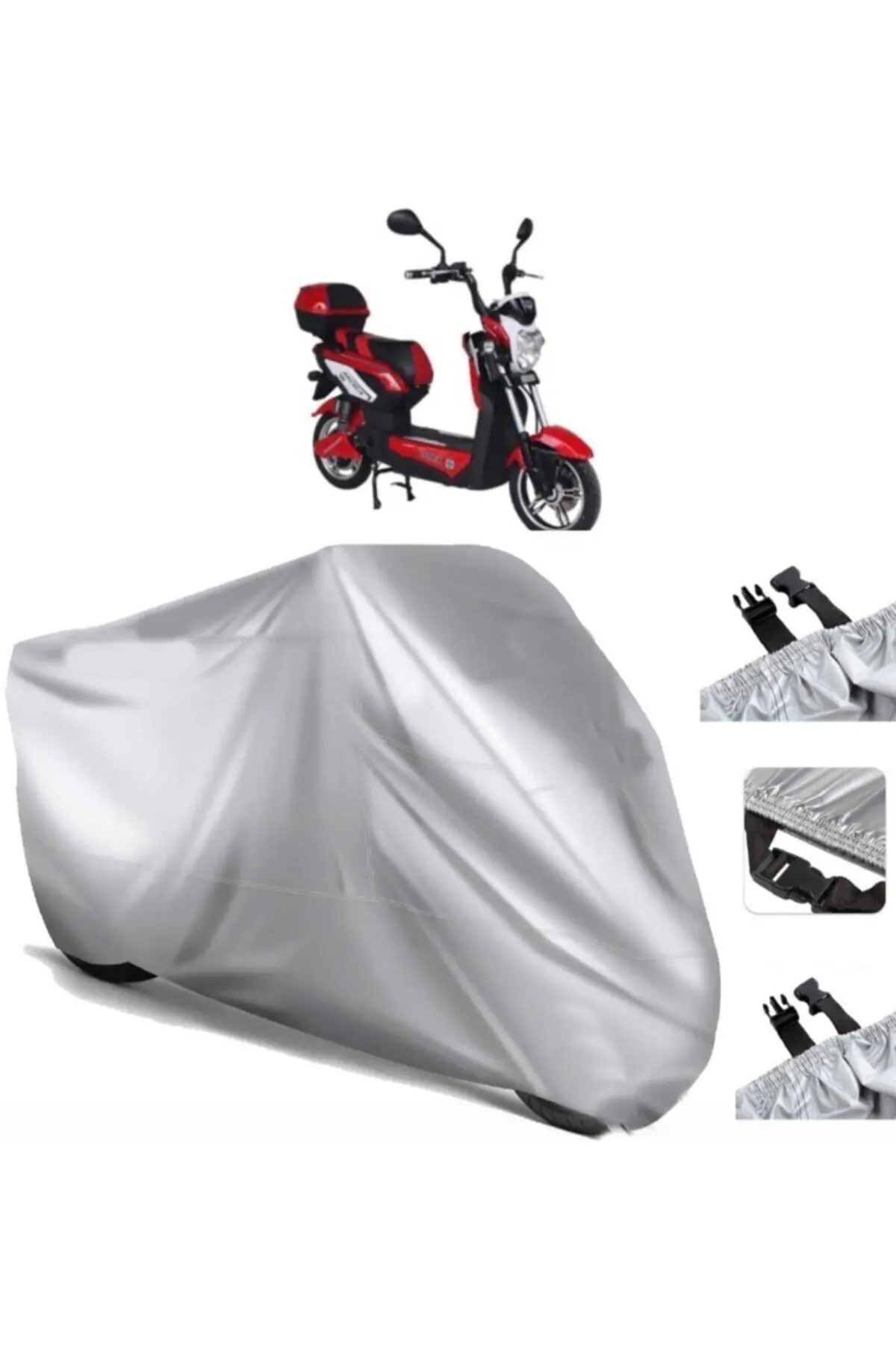 Arora Pamuk 249 Elektrikli Arka Çanta (bağlantı Tokalı) Uyumlu Motosiklet Brandası – Su Geçirmez, UV Korumalı, Lastikli