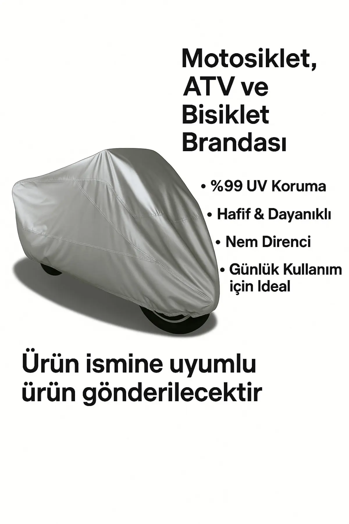 Kymco People S 200 Uyumlu Motosiklet Brandası – Su Geçirmez, UV Korumalı, Lastikli