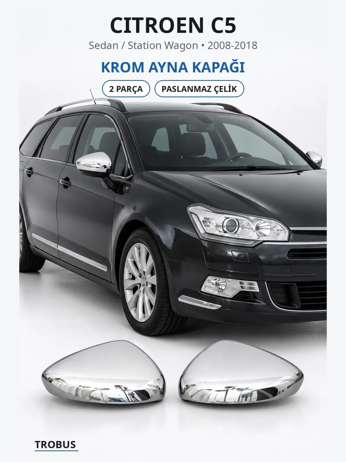 Citroen C5 krom ayna kapağı 1