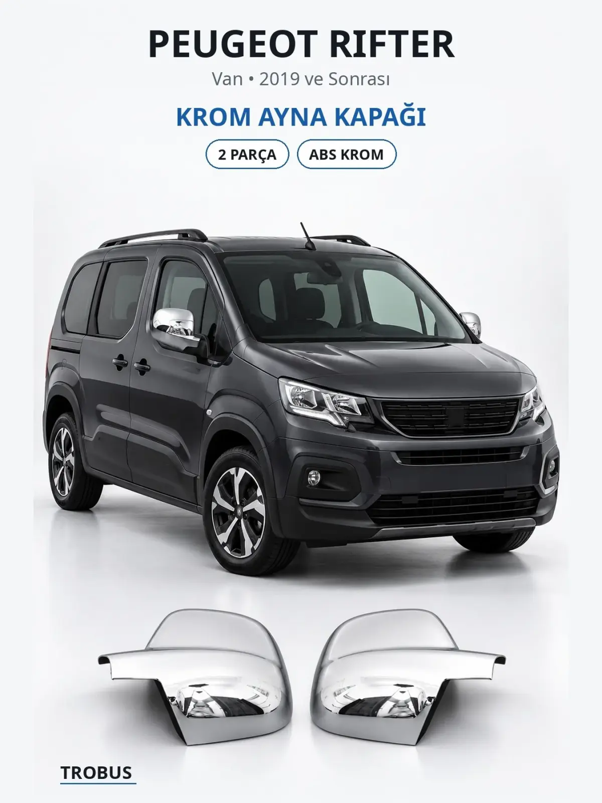 Peugeot Rifter krom ayna kapağı 1
