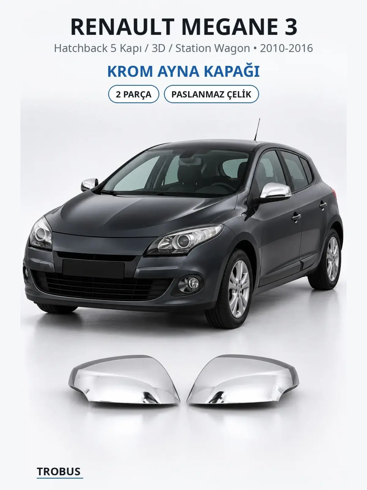 Renault Megane 3 krom ayna kapağı 1